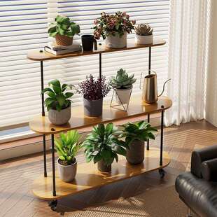阳台置物落地式 简约多肉绿萝客厅移动多层花架 花架子室内家用新款