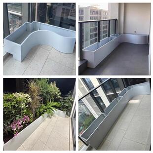 阳台花箱定制不锈钢花盆露台种植箱卡台阶卡栏杆花池设计庭院花箱