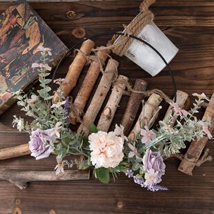 墙饰玥婷牡丹月季半环仿真花设计婚庆手捧花束墙挂跨境CF01297