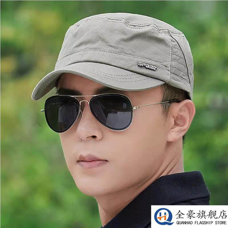帽子男秋冬季纯棉遮阳平顶帽防晒爸爸短檐布帽休闲百搭太阳鸭舌帽,居家日用,头部防护用品,淘宝优惠券,粉丝福利购,淘宝优惠卷
