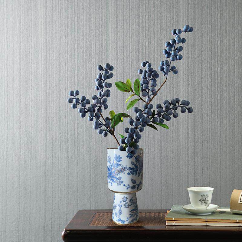 现代简约插花装饰品新中式青花瓷梳妆台轻奢花瓶客厅摆美式摆件