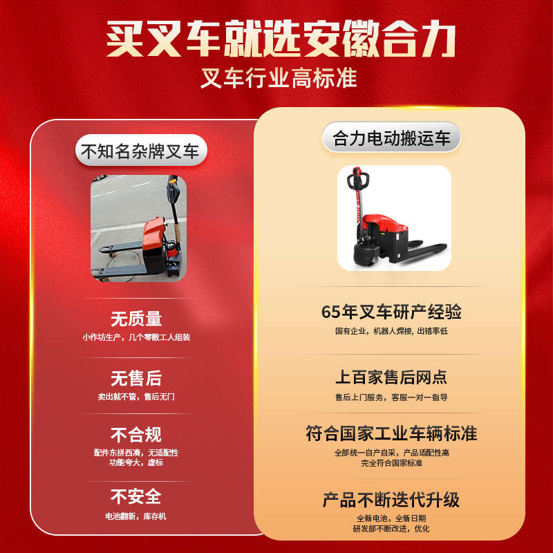 厂家直销合力叉车全电动搬运车1.5吨液压车2吨电动地牛叉车升降