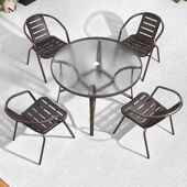 桌椅庭院户外铁桌桌椅露天艺组合家用桌椅阳台休闲现代茶店奶简约