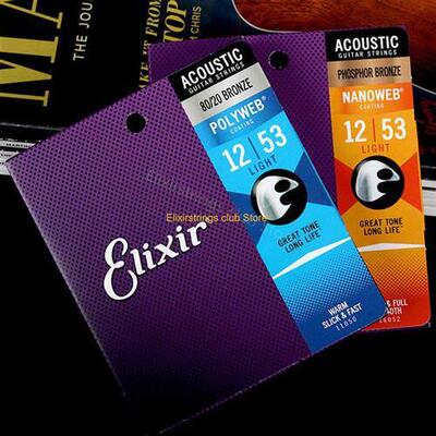 Elixir Electric Guitar Strings Acoustic Coating Rope 80/20 P