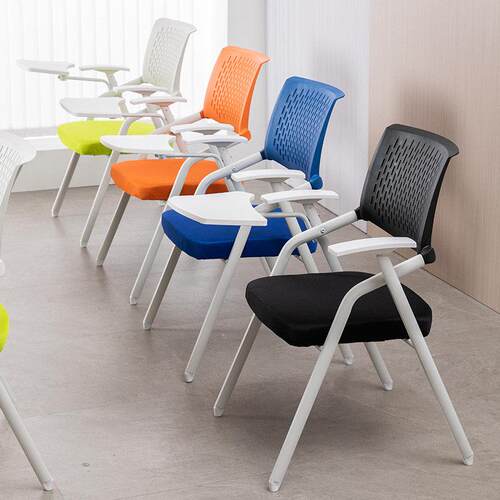 培训椅带桌板可折叠会议室开 会椅子写字板办公职员培训班桌椅一