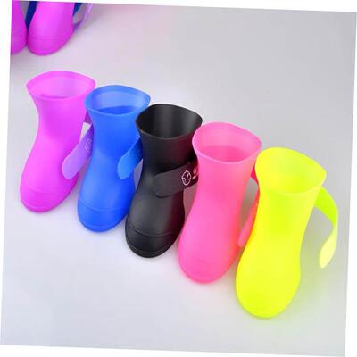 4pcs Pet Dog Rain Shoes Anti Slip Waterproof Rubber Boots