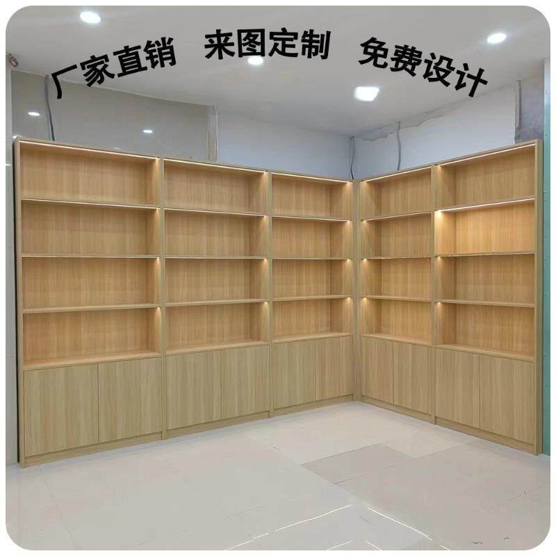 厂家定制实木书柜烟酒柜展示柜产品展示柜茶叶展示柜商用展示柜图片