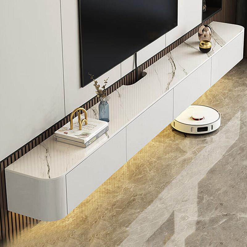 岩板悬空电视柜实木悬挂小户型遮挡插座壁挂超薄悬浮2023新款挂墙