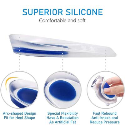 1 Pair Silicone Gel Insoles for Heel Spurs Pain Foot Cushion