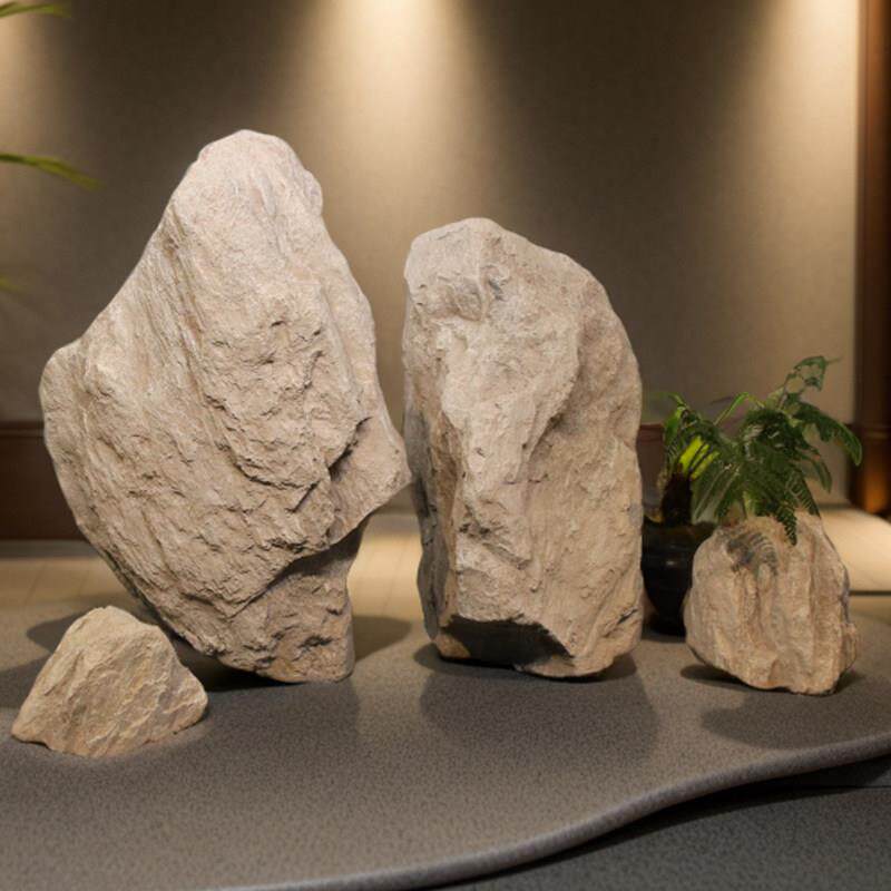 彷真旱景石摆件宋式美学玄关石头装饰拍摄假山道具楼梯枯山水造景