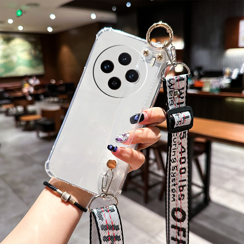 适用于适用斜挎可背vivox200pro手机壳新款女mini迷你透明腕带支