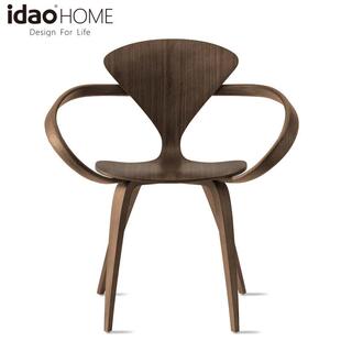 GLA027Fidao个性 设计师实木弯曲多层板飘带椅扶手椅餐椅舒适简约