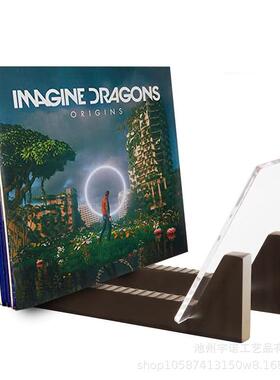 无实爱木黑胶唱片架木质音乐者CD收藏展架展示架架好收纳展示