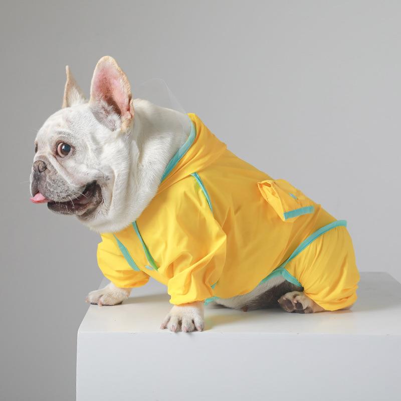 狗狗雨衣宠物全包下雨遛狗法斗泰迪比熊中小型犬四脚衣服雨天服装