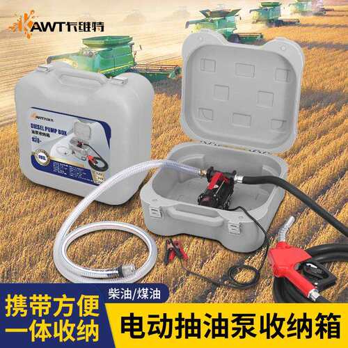 电动抽油泵柴油12v24v220v伏车载加油机防爆收纳箱加油枪