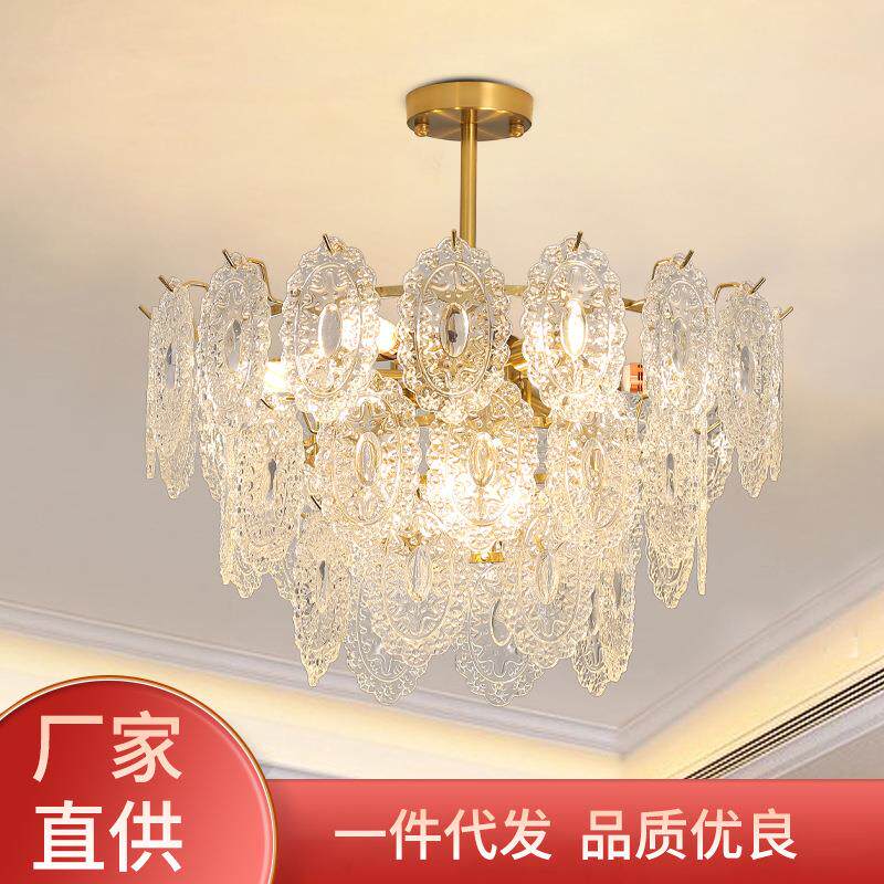 LED北欧式轻奢灯现代别墅大气主卧室灯温馨家居网红水晶客厅吊灯
