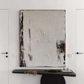 饰画设计师玄关简约肌理挂画侘寂风 客厅装 NF.ART手绘油画 拾忆