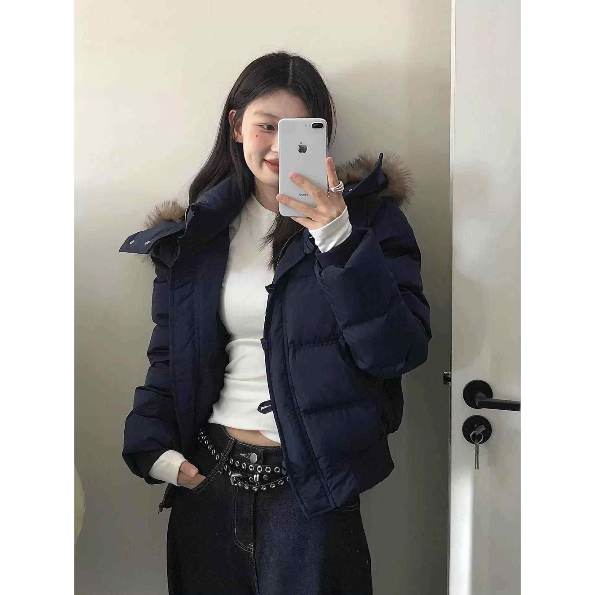 冬季羽绒棉服女2025新款加绒加厚美式短款小个子保暖棉衣棉袄外套