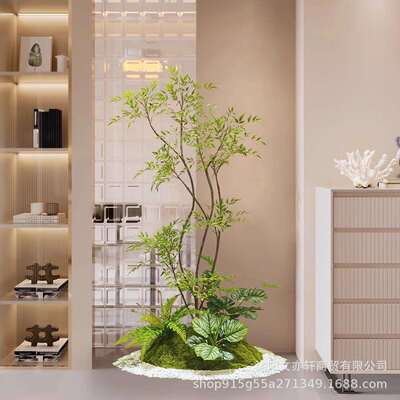 仿真绿植南天5.27造景竹假绿植造景高端轻造奢室内楼梯观下景仿生