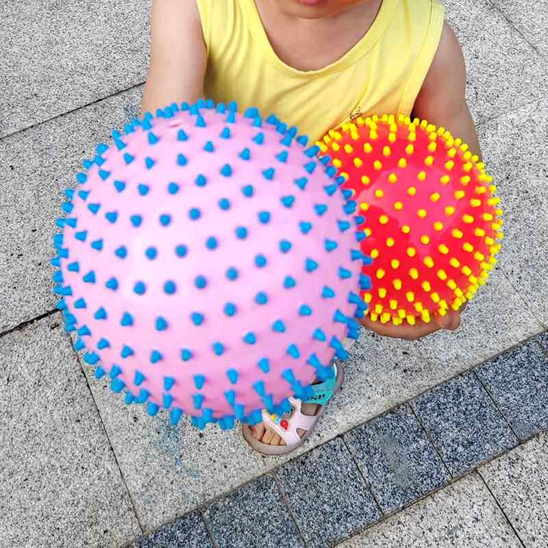 幼儿园感统6寸炫彩按摩球 男女宝宝双色刺刺球弹力迪克儿童玩具球