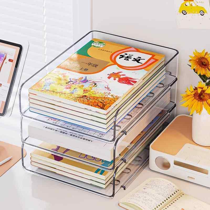 桌面收纳盒透明书桌整理盒办公桌置物架长方形宿舍桌面书本收纳架,收纳整理,桌面收纳盒,淘宝优惠券,粉丝福利购,淘宝优惠卷