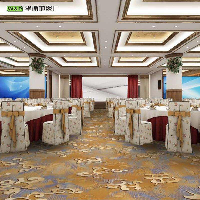 新中式酒店宴会厅地毯尼龙800g加厚防火阻燃4米大张整铺拼接商用图片