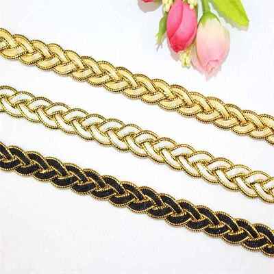 4Styles Gold White Lace Ribbon Soft Net Lace Trim Fabric For