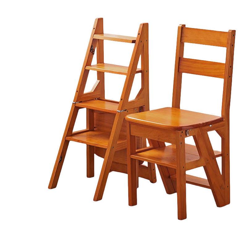 实木家用多功能梯椅折叠梯凳两用梯椅子室内登高梯四步人字梯梯子