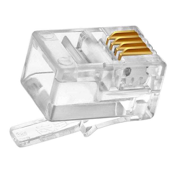 rj11电话听筒电话批发水晶 4个1000头包4p4c芯水晶接头头语音/