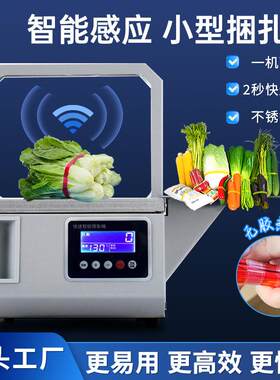 小型全自动束带机捆扎机蔬菜超市生鲜打捆机热熔OPP无胶带扎束机
