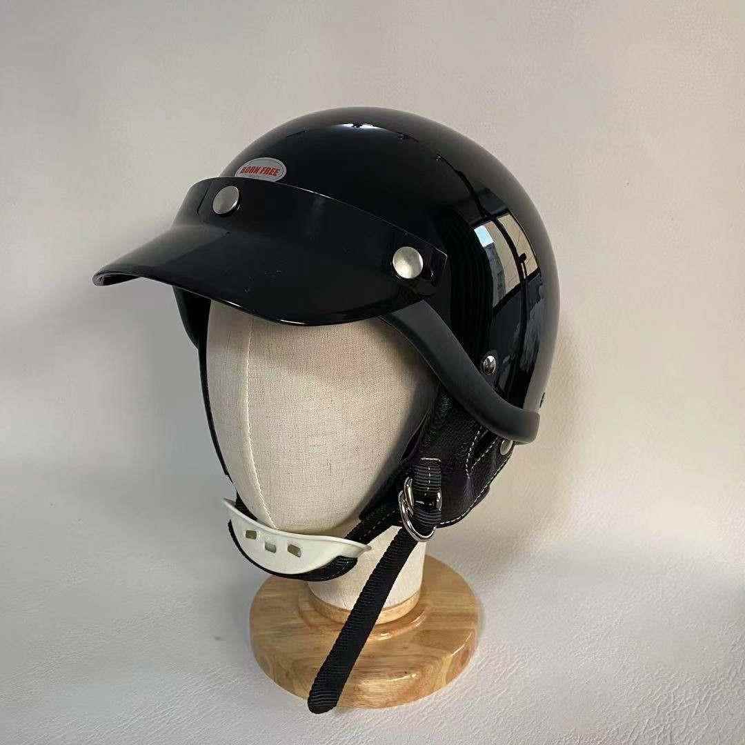高档Bornfree轻y量纤维6年代经典复古0机车半盔 hort 哈雷头S盔瓢