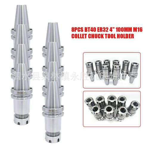 数控刀柄8pcs夹头BT40-ER32-100长度M16螺纹ER16CNC铣削