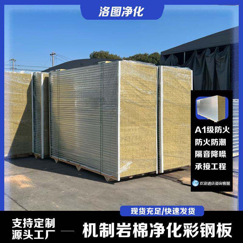 岩棉彩钢板保温隔热无尘车间净化板装修吊顶隔墙玻镁洁净板子