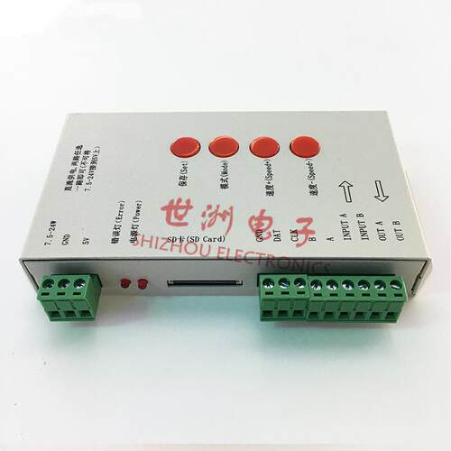 LED全彩 控制器T-1000S 2048点控外控 带SD卡可编程幻彩控制器