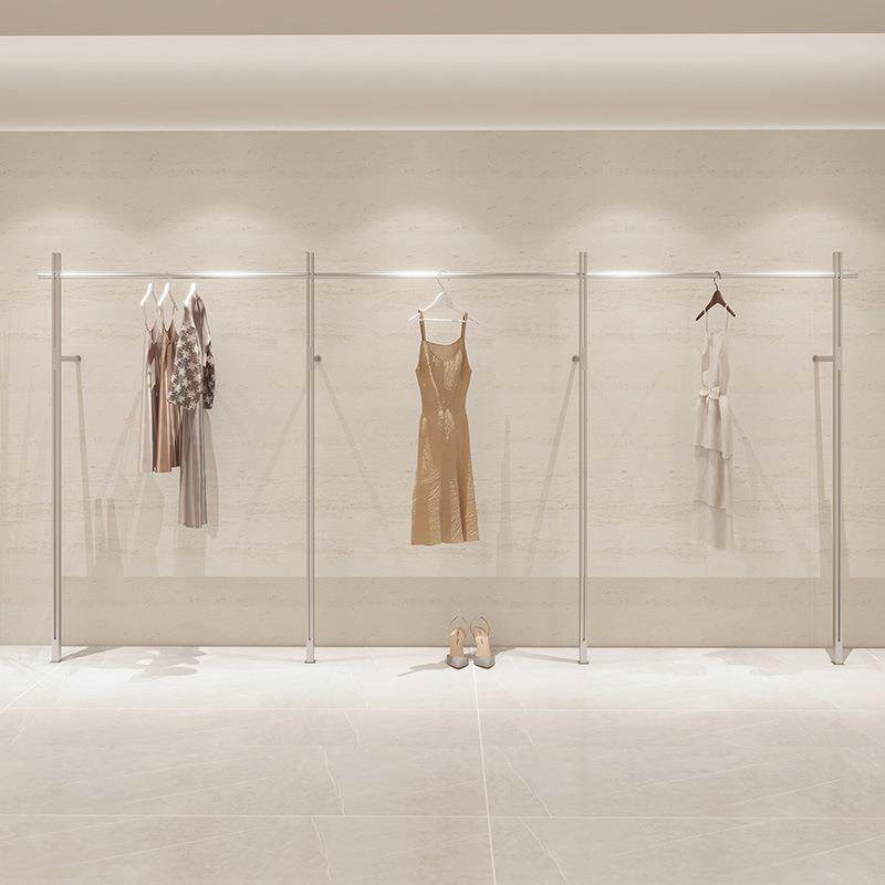 服装店展示架不锈钢高级感上墙陈列架买手店女装侧挂货架简约展架