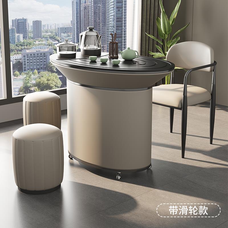 正品代乌金石阳台茶桌椅组合烧水壶一体现简约家用奢小户型轻小茶