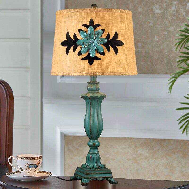 高档美式台灯乡村复古卧床灯创意式客厅室欧台灯温馨时尚书房装饰