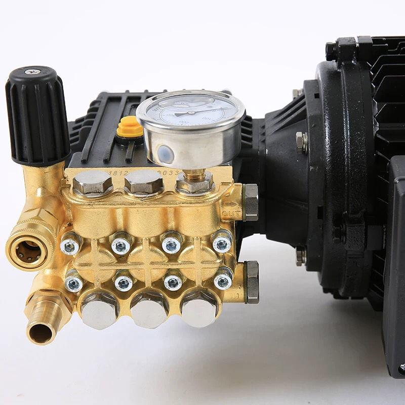 高压清洗机电机加泵头组合商用洗车机220V380V增压陶瓷柱塞铜泵头
