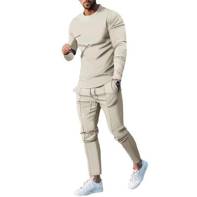 Men Color Drawstring Waist Pants Casual Pocket Fall Winter