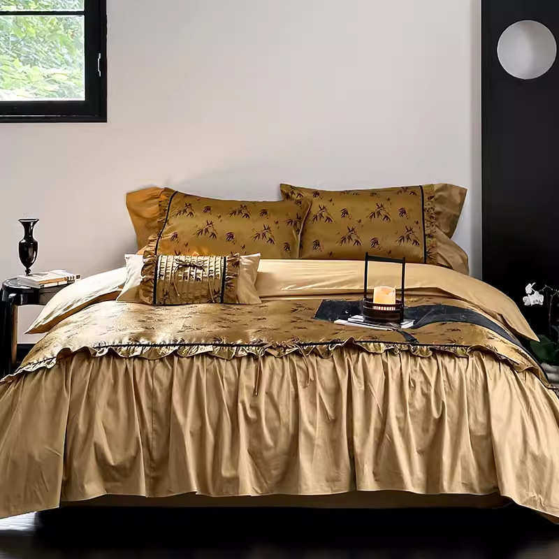 全中式四奢华被套床上用品棉持家提花感件套新夫人长绒棉100s床单