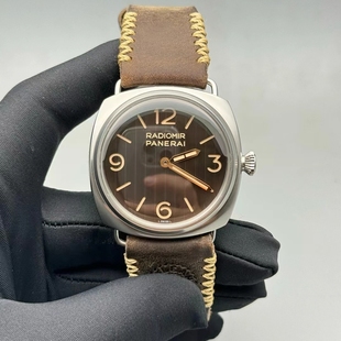 新款限量版98新沛纳海棕盘PAM01243机械男士腕表45mm二手正品