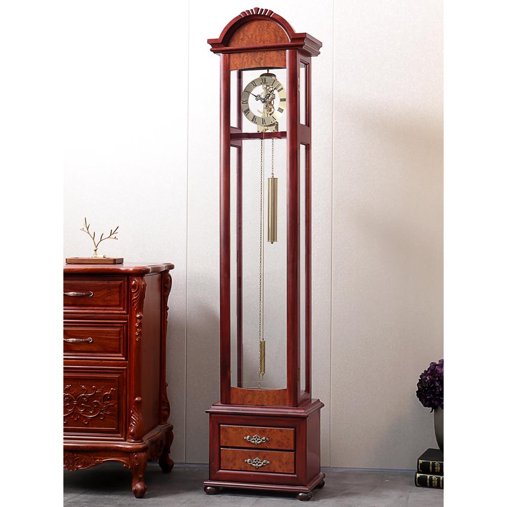 新中式落地钟客厅轻奢简约小号落地钟实木创意机械落地钟HG96125