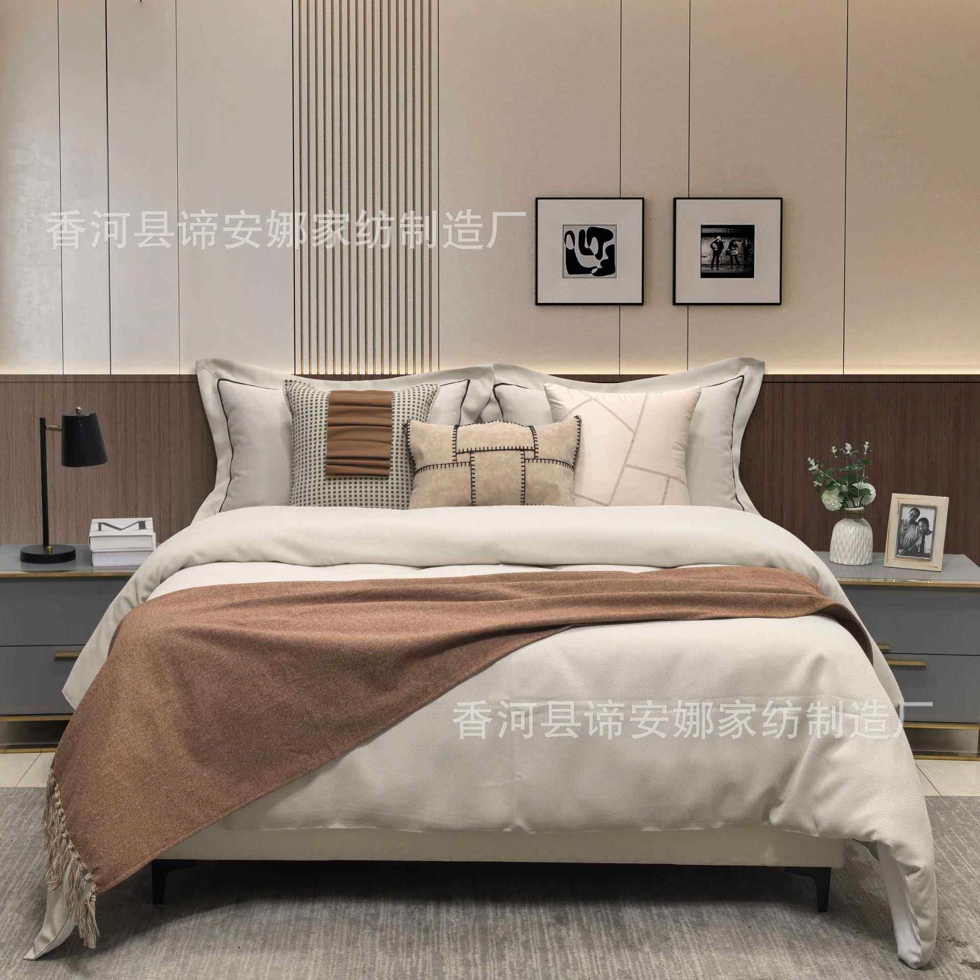 展厅样板间家具配套床品简约美式现代轻奢床上用品