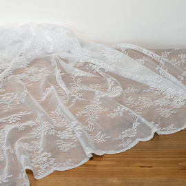素时光法式复古镂空网纱白色，玫瑰蕾丝桌布野餐布背景，布门帘(布门帘)遮光布