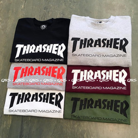 美版基础款合辑，thrasherskatemagtee基础字母火焰短袖t恤