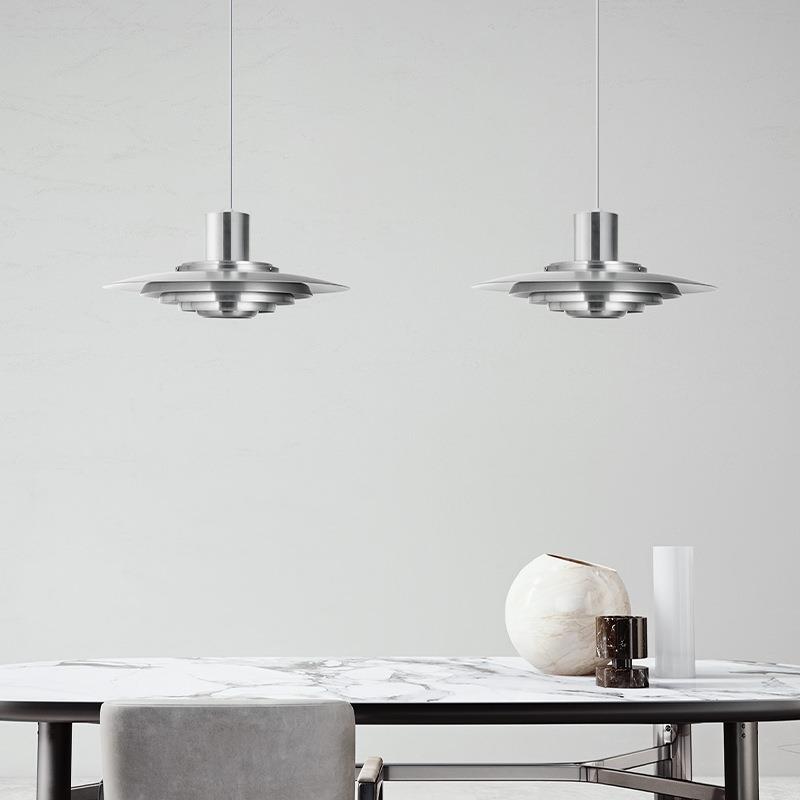 北欧吊灯现代简约吧台餐厅灯铝材多层灯具设计师风格创意飞碟吊灯