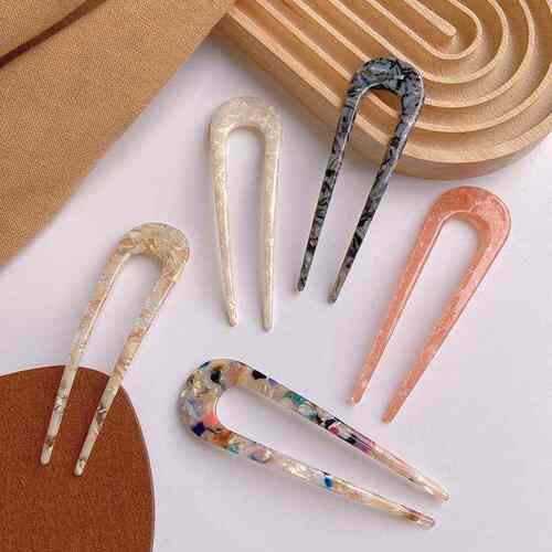 Acetic acid hairpin girl flower U-shaped hairpin ball head p
