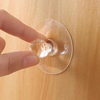 Acrylic Invisible Cabinet Door Handle No-Drill Adhesive Slid