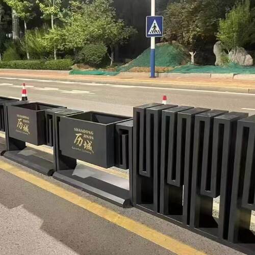 市政道路景观机非隔离护栏花槽不锈钢组合花箱中央隔离铁艺护栏