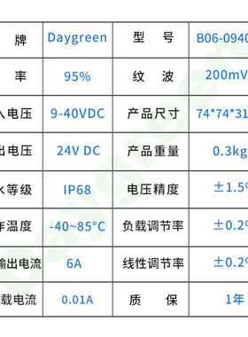 9-0V转24V4稳压SYB器12V-246V直转24VA72W流电源转换器